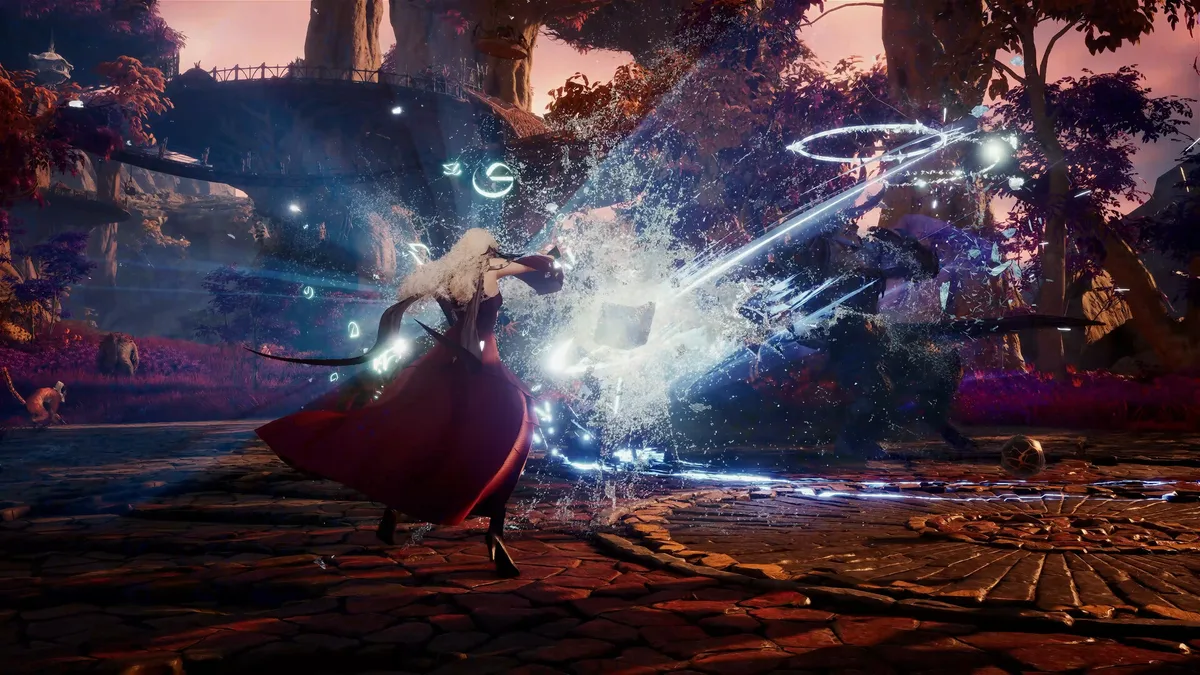 Official AION 2 screenshot showing action combat in the global PC version