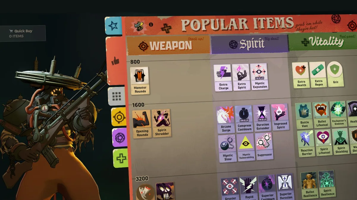 Official Deadlock City Never Sleeps screenshot showing the updated shop and Popular Items interface
