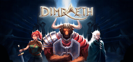 Dimraeth title above three fantasy characters in official Steam store artwork