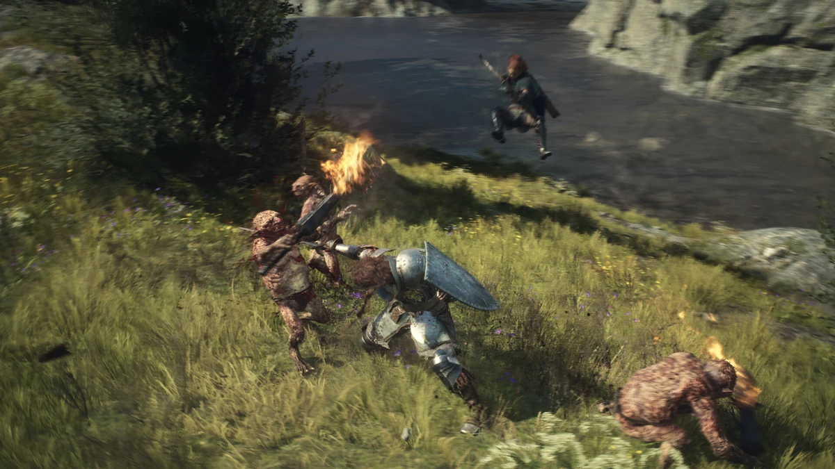 Official screenshot of combat against common enemies
