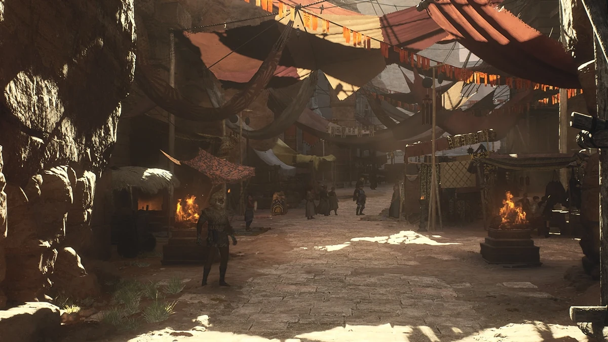 Official screenshot of a Battahl market street