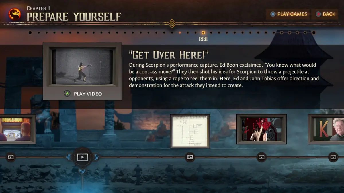 Official Legacy Kollection screenshot of a tutorial prompt demonstrating how a fatality is performed