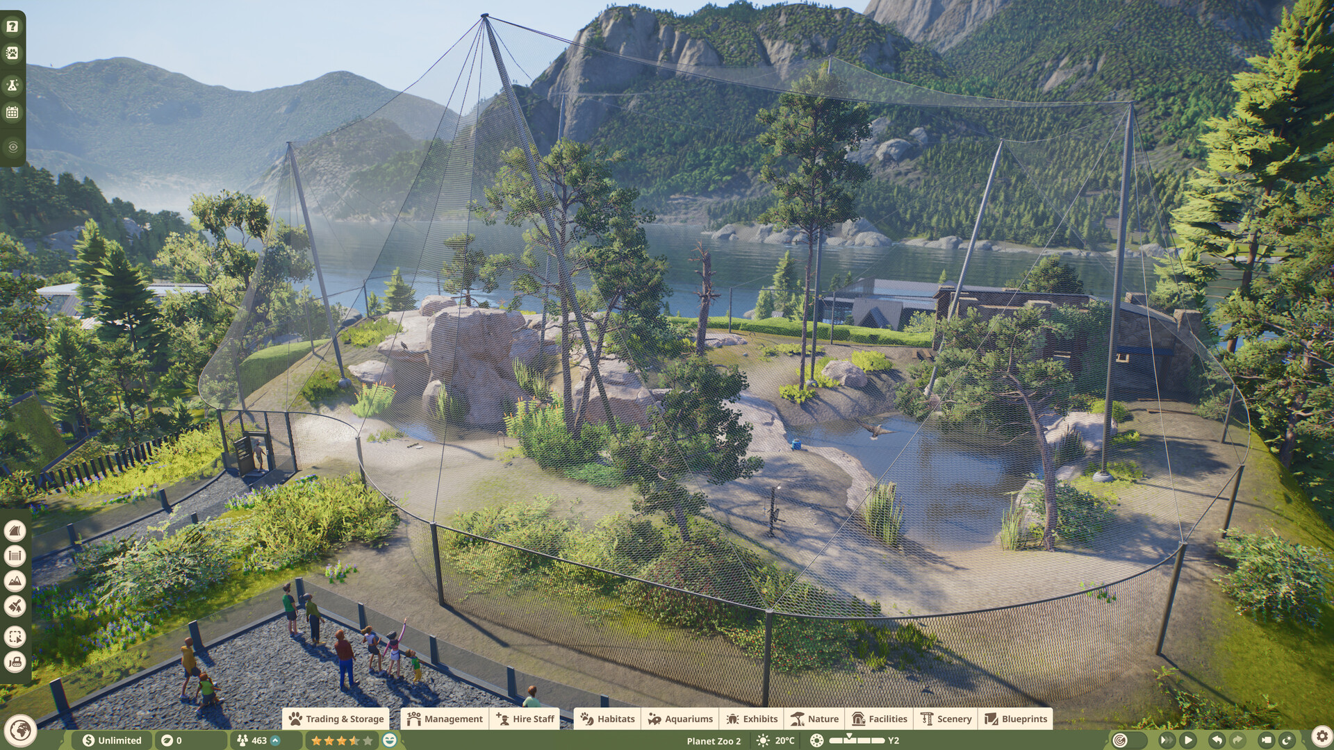 Large custom aviary and habitat complex in Planet Zoo 2