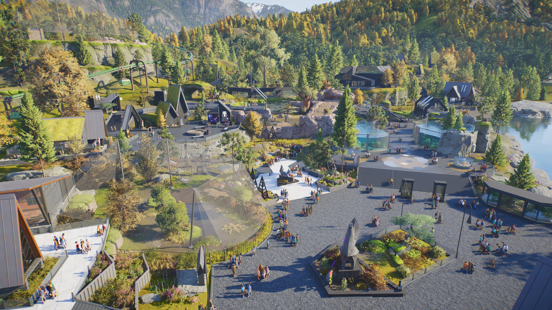 Large Planet Zoo 2 park viewed from above