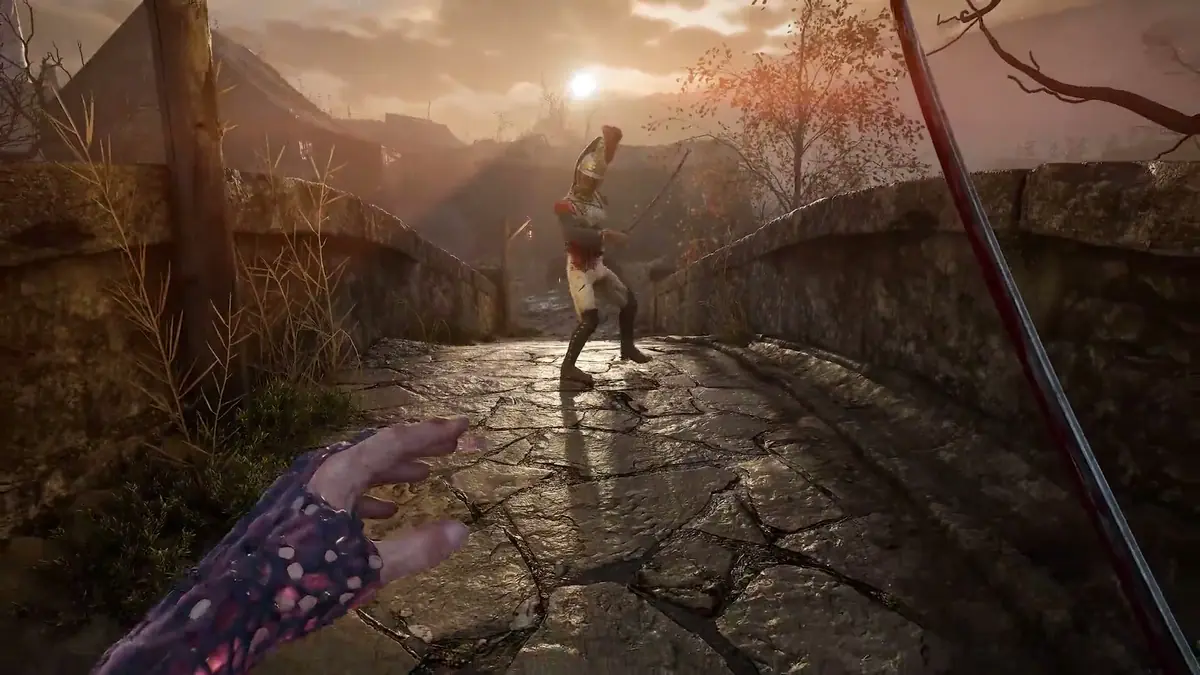 Official Valor Mortis trailer still of the player looking out over a valley from a ridge