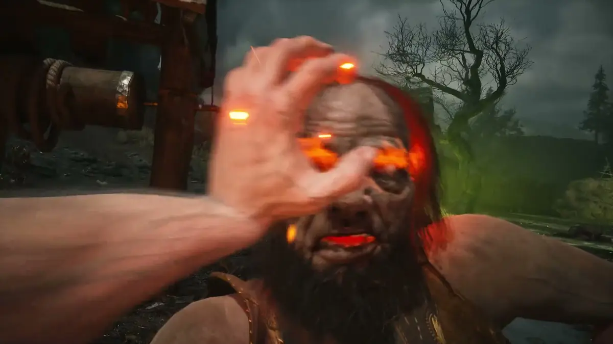 Official Valor Mortis trailer still of a plague-infected soldier's face in close-up